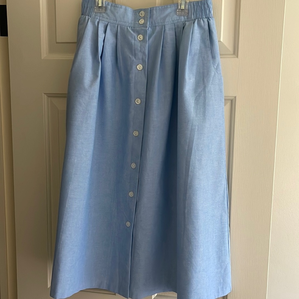 Separate Issue Vintage Button Front Light Blue Fu… - image 1